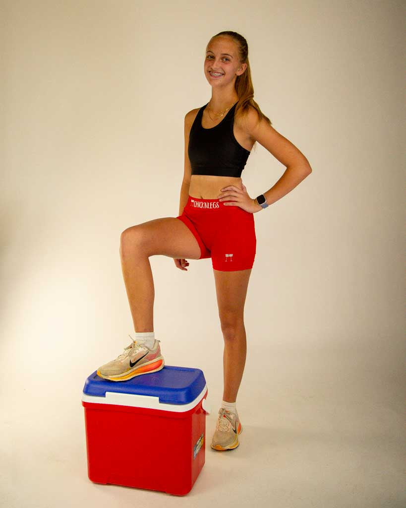 Women's Red 3" Compression Shorts