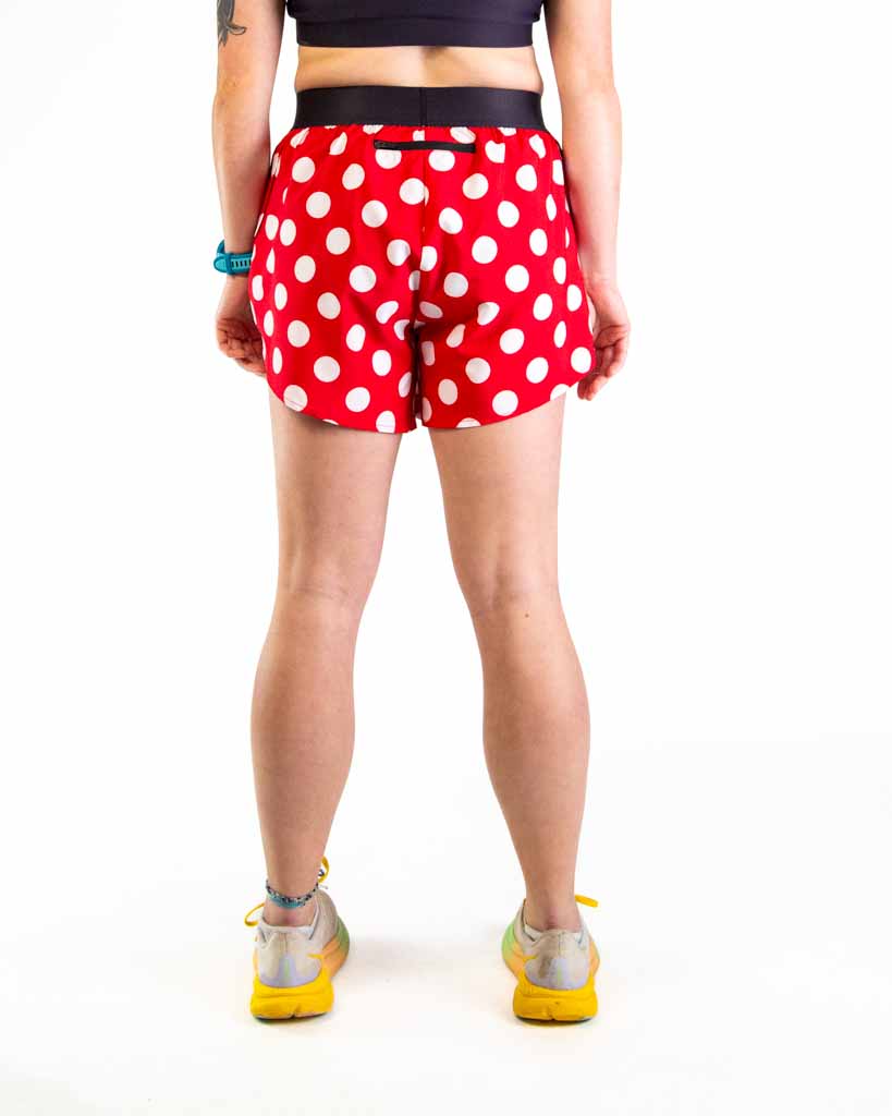 Women's Red Polka Dot 4" Split Shorts