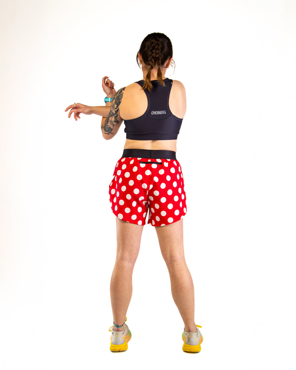 Women's Red Polka Dot 4" Split Shorts