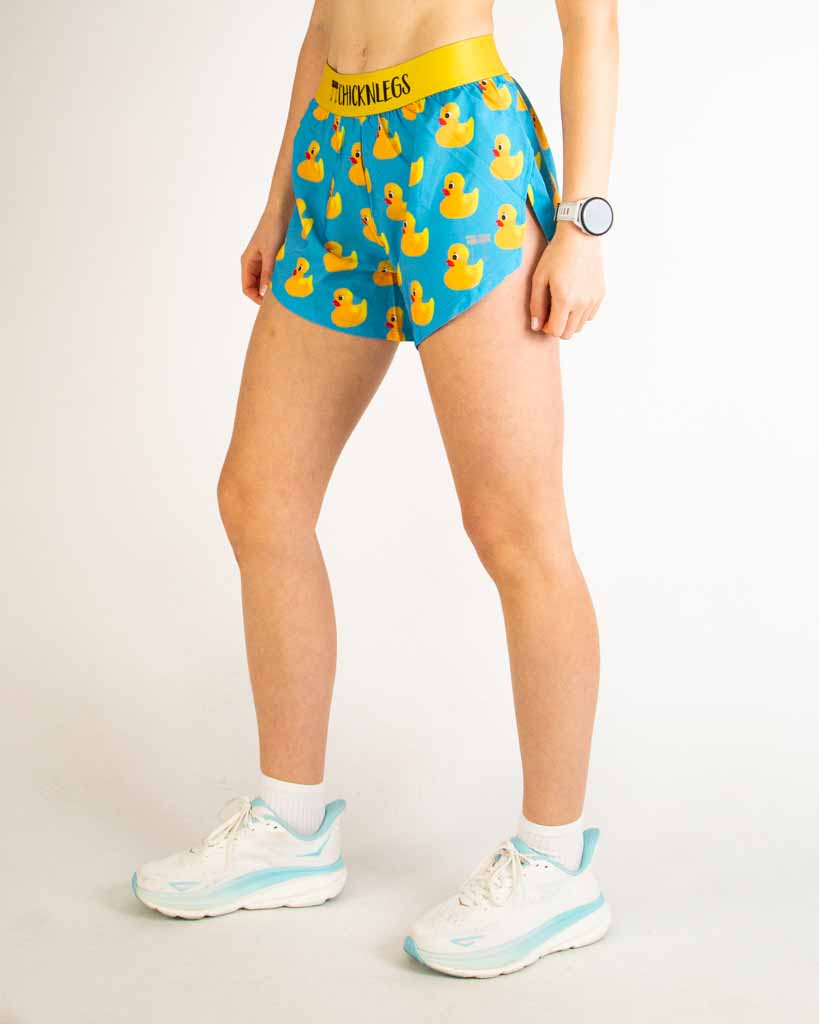 Women's Rubber Ducky 4" Split Shorts