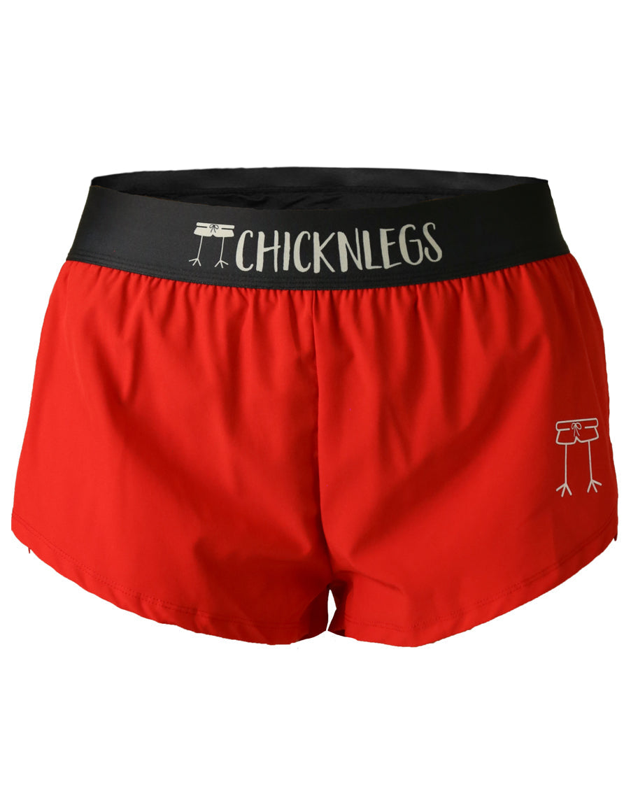Women's Red 1.5" Split Short