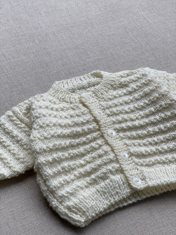 Knitted by Nana Tommy Cardigan Cream