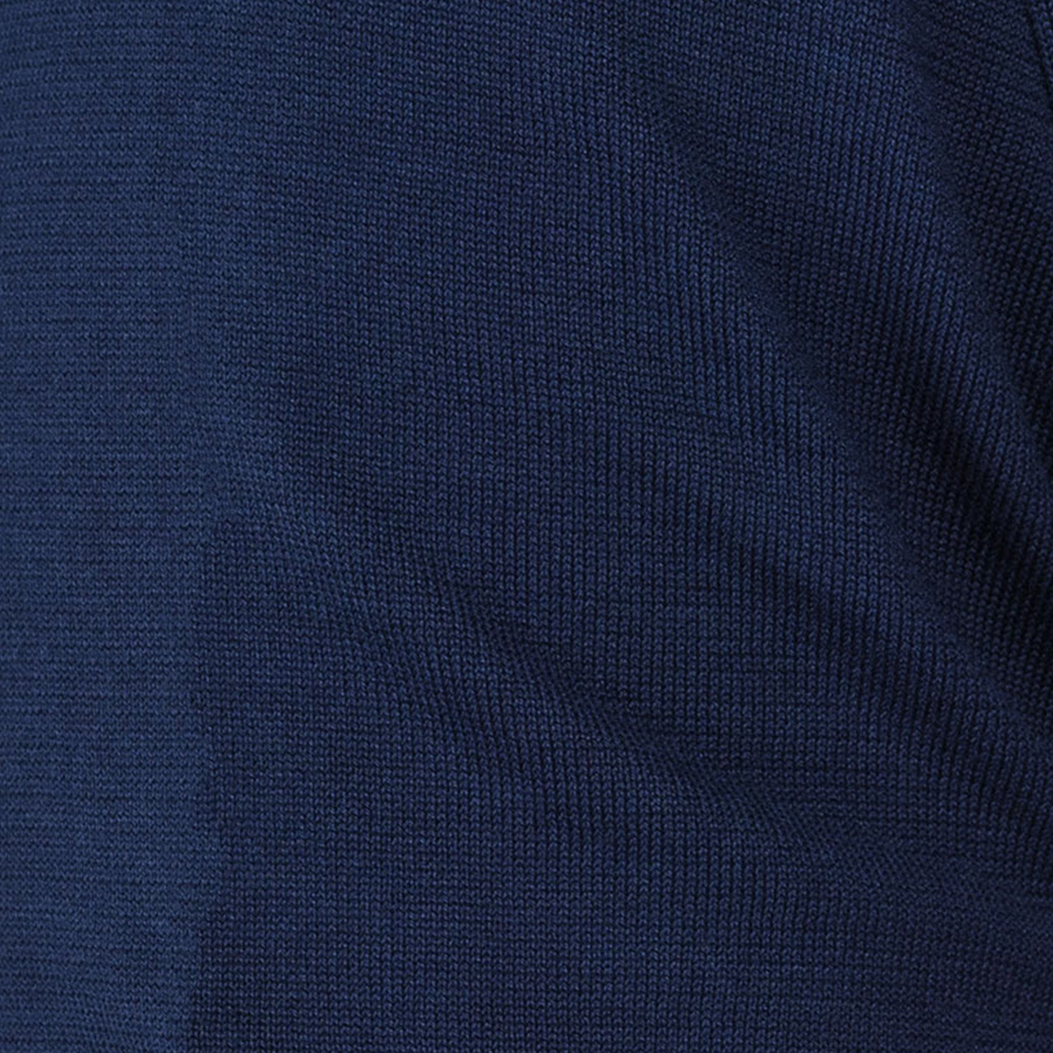 Maranello Mid-Weight Cotton & Silk Polo Navy - 3-Button