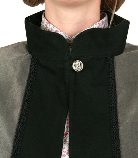 Abigail Faux Suede Capelet - Gray