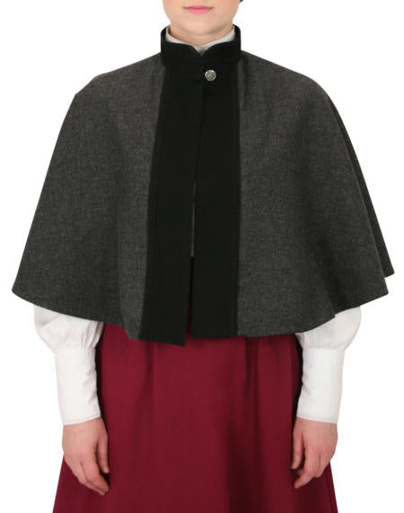 Abigail Tweed Capelet - Gray Herringbone