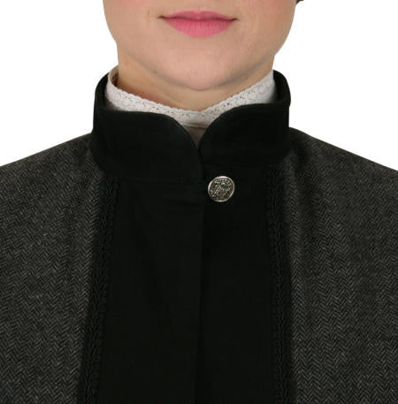 Abigail Tweed Capelet - Gray Herringbone