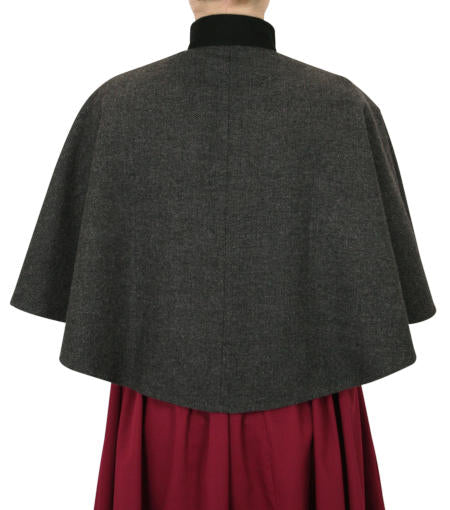 Abigail Tweed Capelet - Gray Herringbone