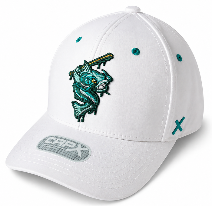 Adjustable Hat - Swinging Fish- White