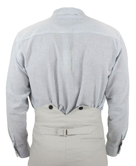 Aiden Linen Work Shirt - Navy Stripe
