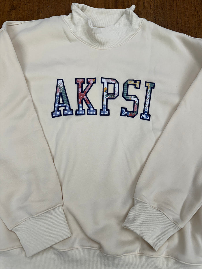 AKPSI - STITCH LETTER MOCK NECK SWEATSHIRT