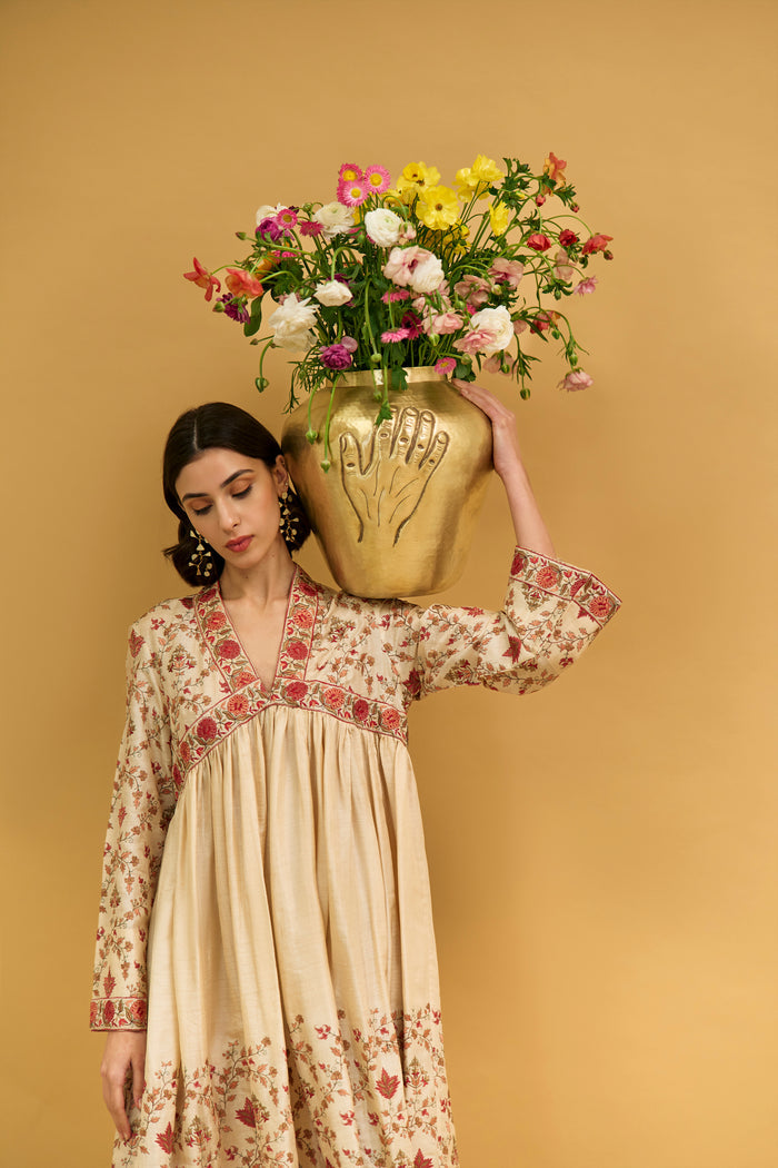 Aliaa Silk Embroidered Pink Dress