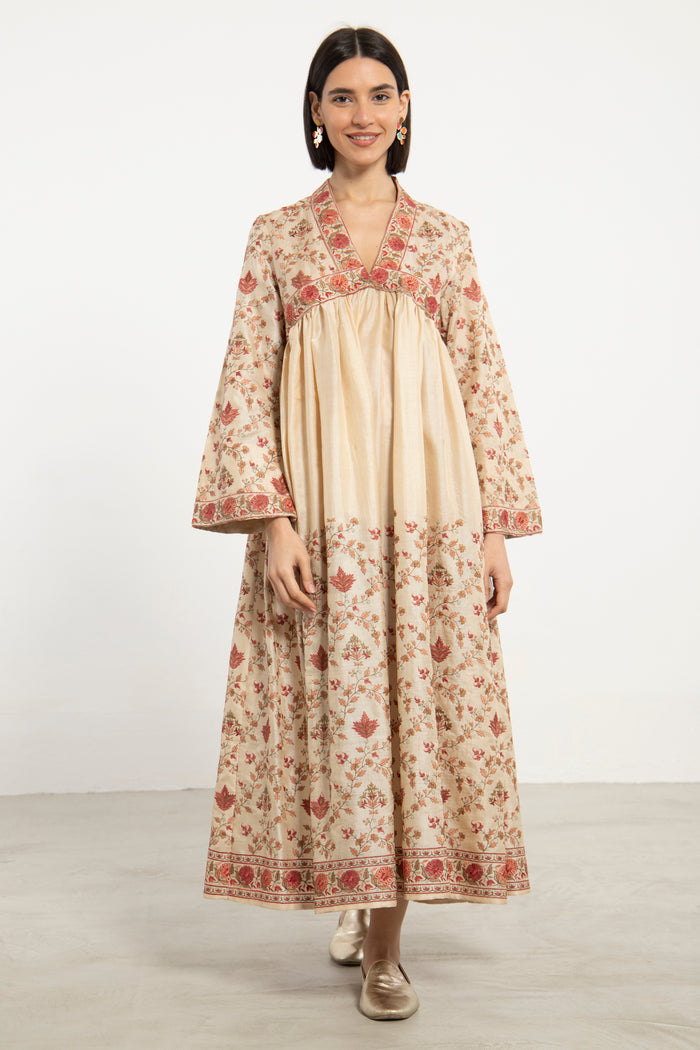 Aliaa Silk Embroidered Pink Dress