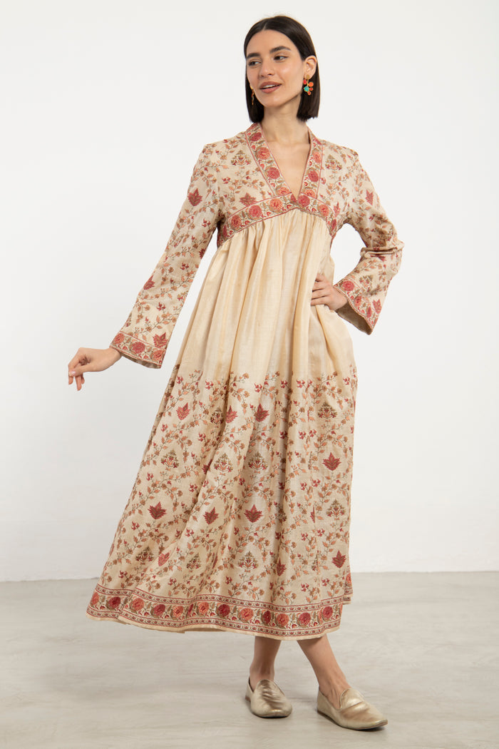 Aliaa Silk Embroidered Pink Dress