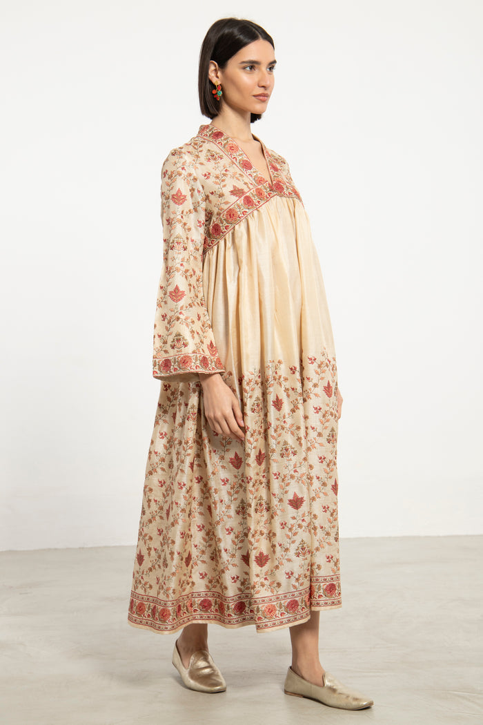 Aliaa Silk Embroidered Pink Dress