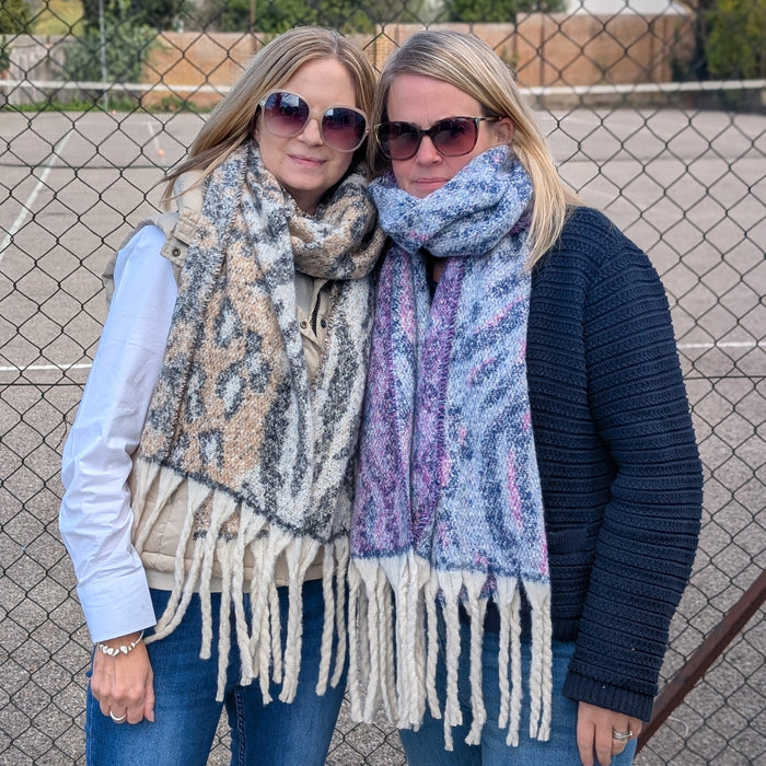 Alila - Extra Thick Animal Print Scarf (40x180cm) - Latte