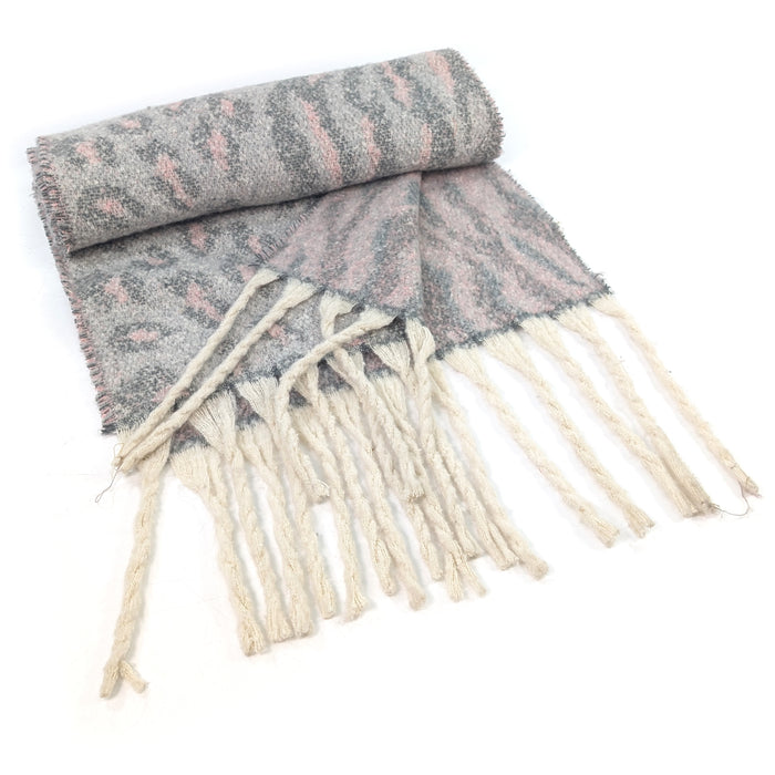 Alila - Extra Thick Animal Print Scarf (40x180cm) - Pink