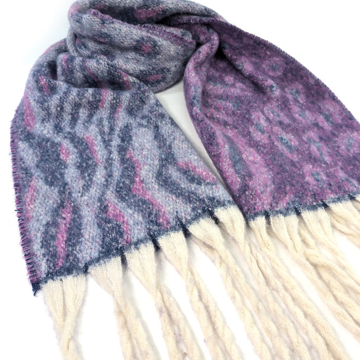 Alila - Extra Thick Animal Print Scarf (40x180cm) - Purple