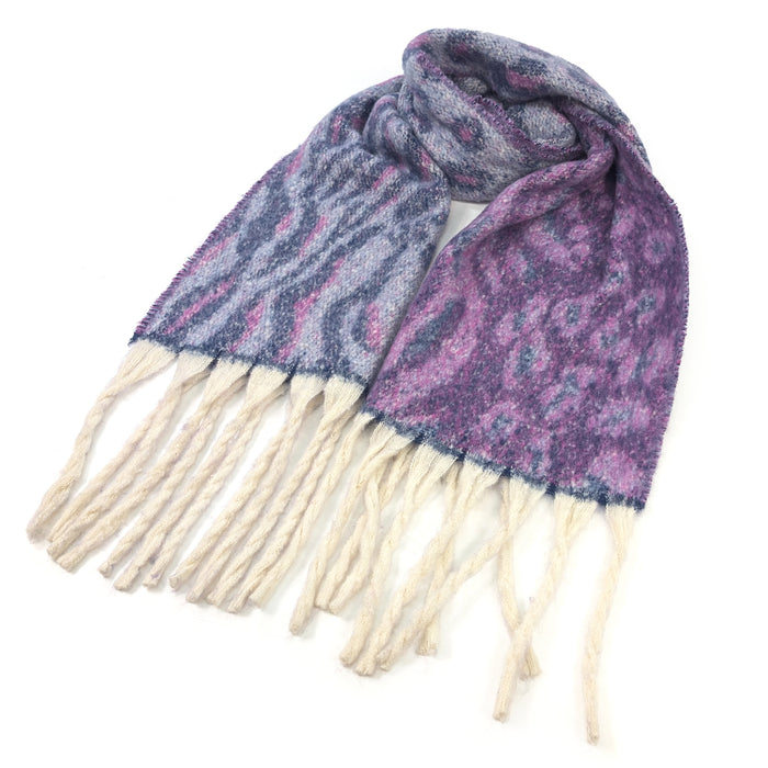 Alila - Extra Thick Animal Print Scarf (40x180cm) - Purple