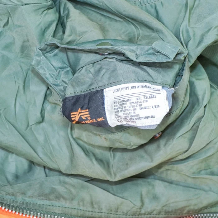 Alpha Industries Olive MA-1 Flight Jacket - 2XLarge - Army & Outdoors - Flight Jackets