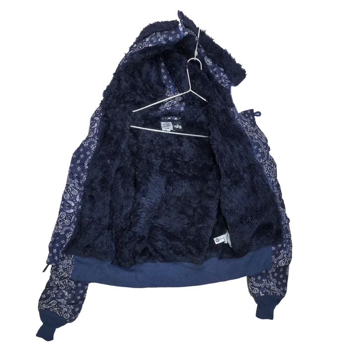 Alpha Industries x Opening Ceremony Blue Paisley Bomber Jacket - Small - Army & Outdoors - Flight Jackets