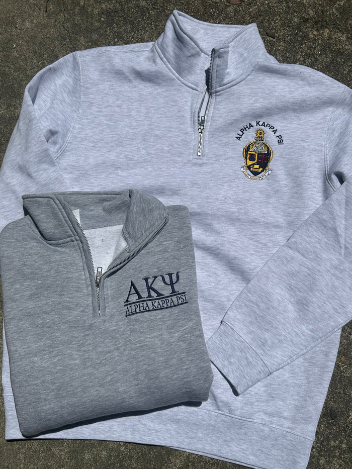 Alpha Kappa Psi - Embroidered 1/4 Zip Pullover
