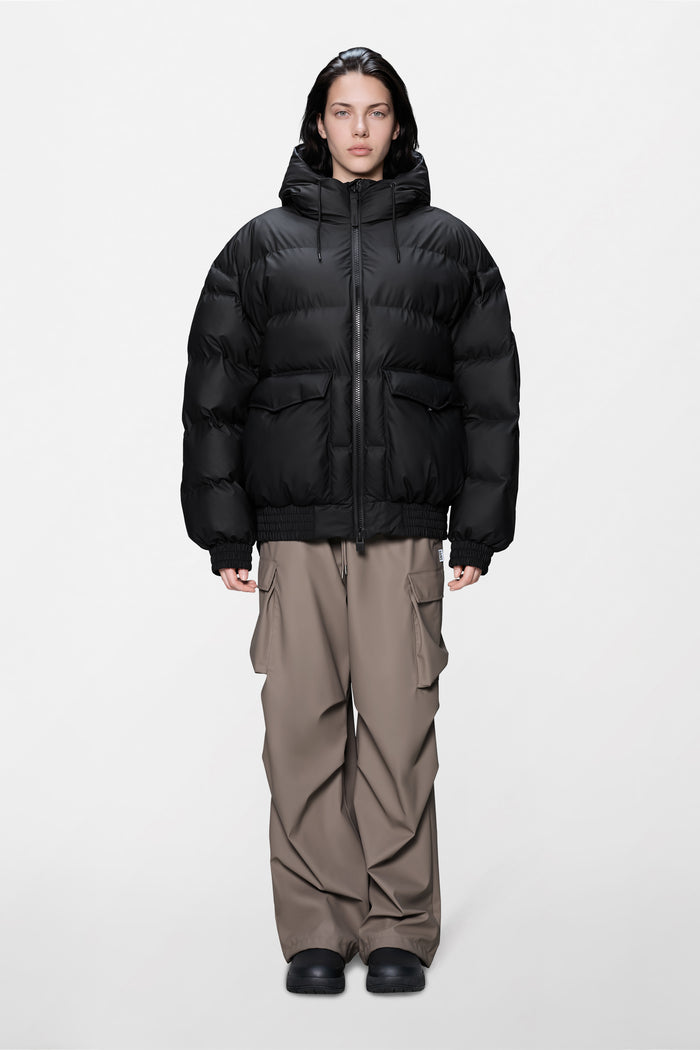 RAINS Alta Bomber Puffer Jacket Black Jacket