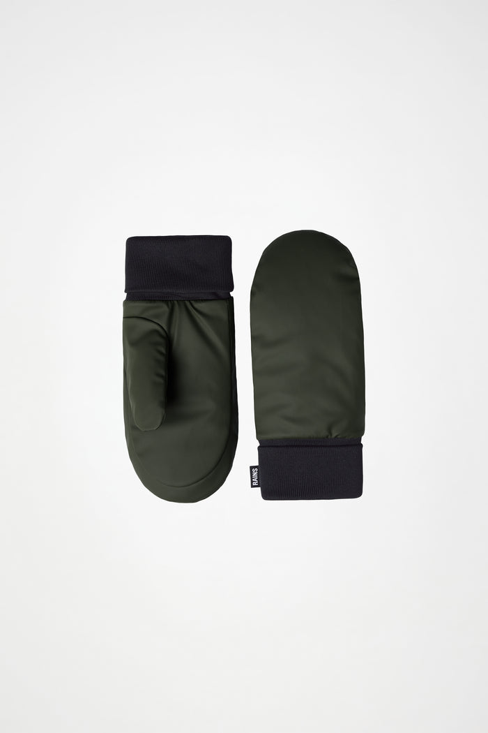 RAINS Alta Puffer Mittens Green Gloves & Mittens