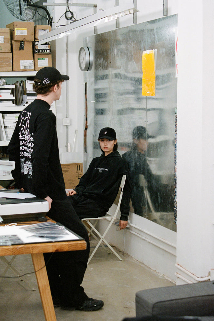 amateur knee hat black / samepaper