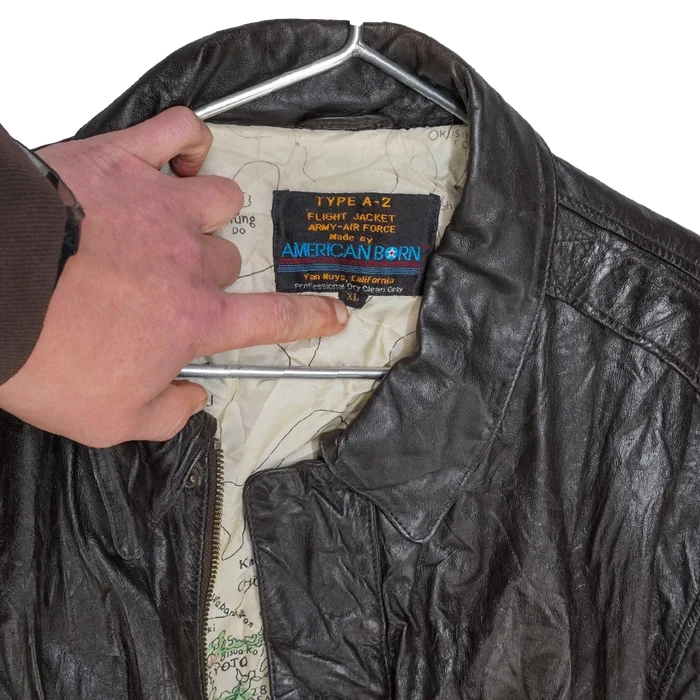 American Born Type A-2 Brown Leather Flight Jacket - XLarge - Army & Outdoors - Flight Jackets