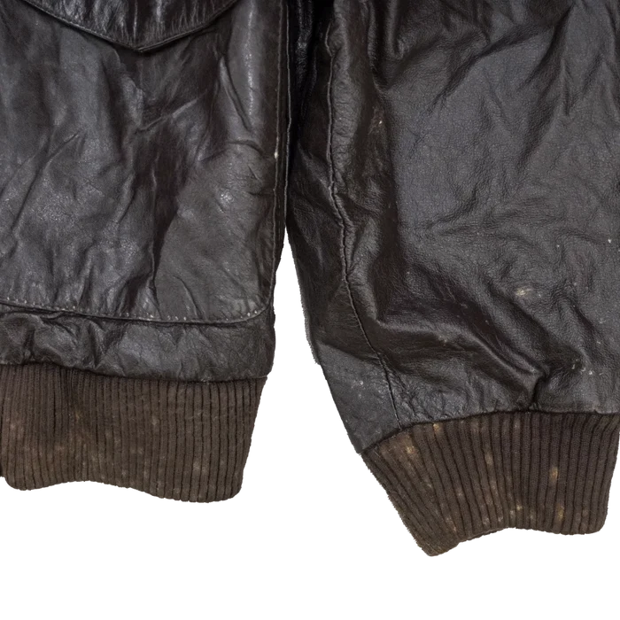 American Born Type A-2 Brown Leather Flight Jacket - XLarge - Army & Outdoors - Flight Jackets