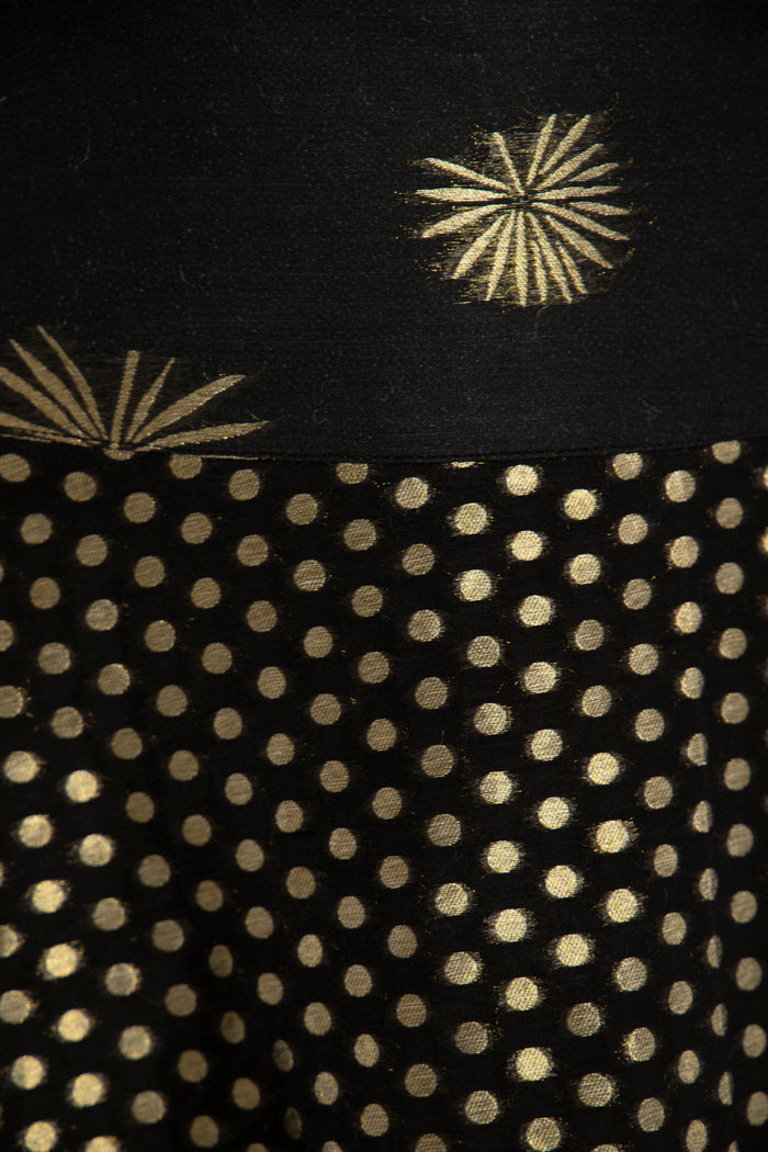 Amina Cotton Silk Black & Gold Skirt
