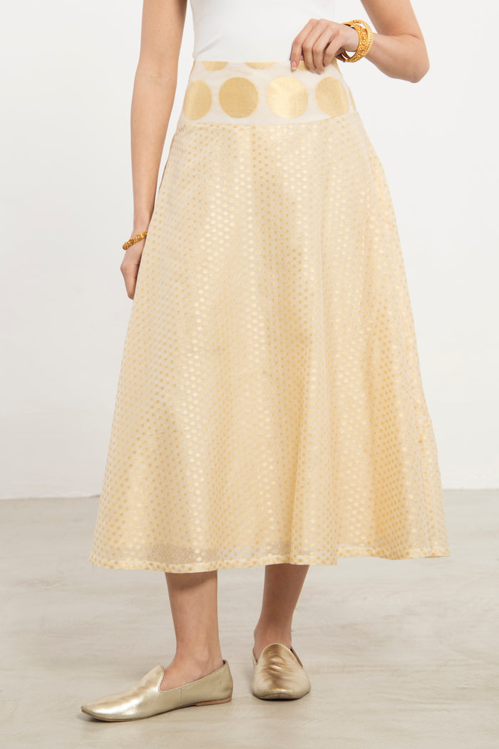 Amina Cotton Silk Gold Skirt