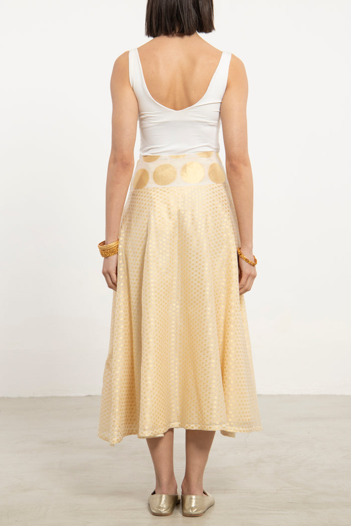 Amina Cotton Silk Gold Skirt