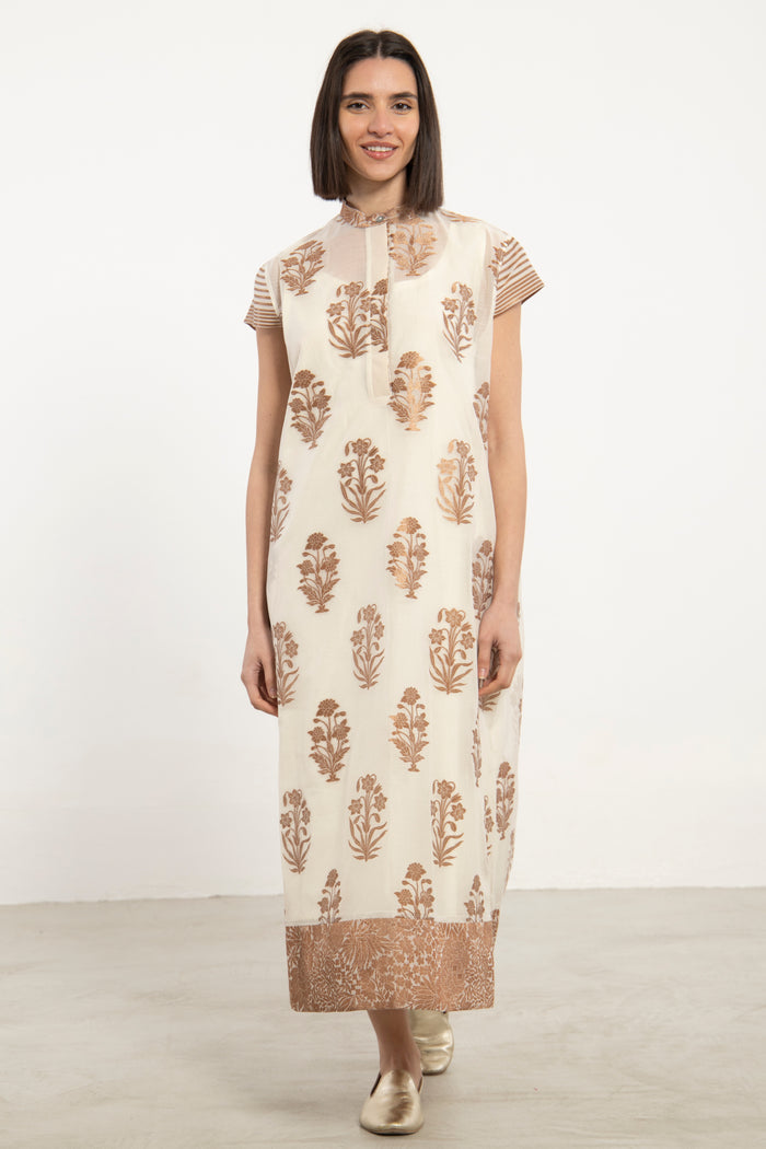 Anissa Cotton Silk Ivory Dress