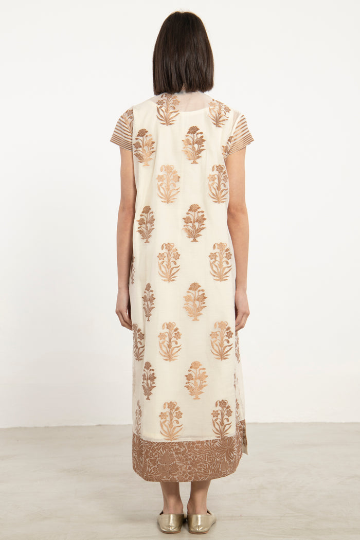 Anissa Cotton Silk Ivory Dress