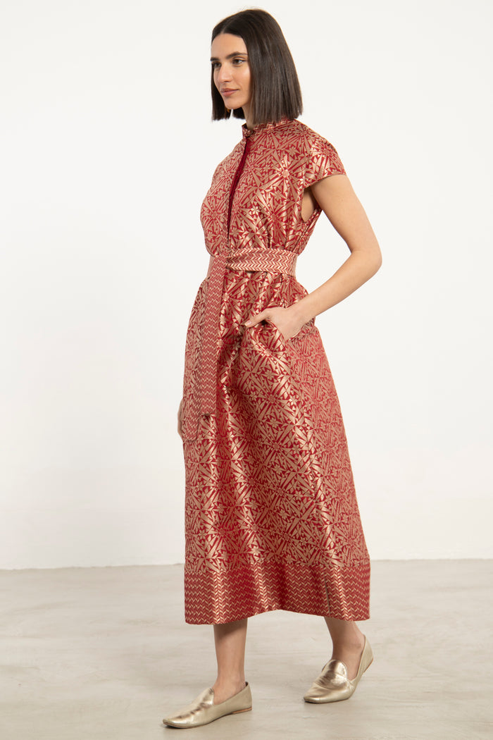 Anissa Silk Brocade Dress