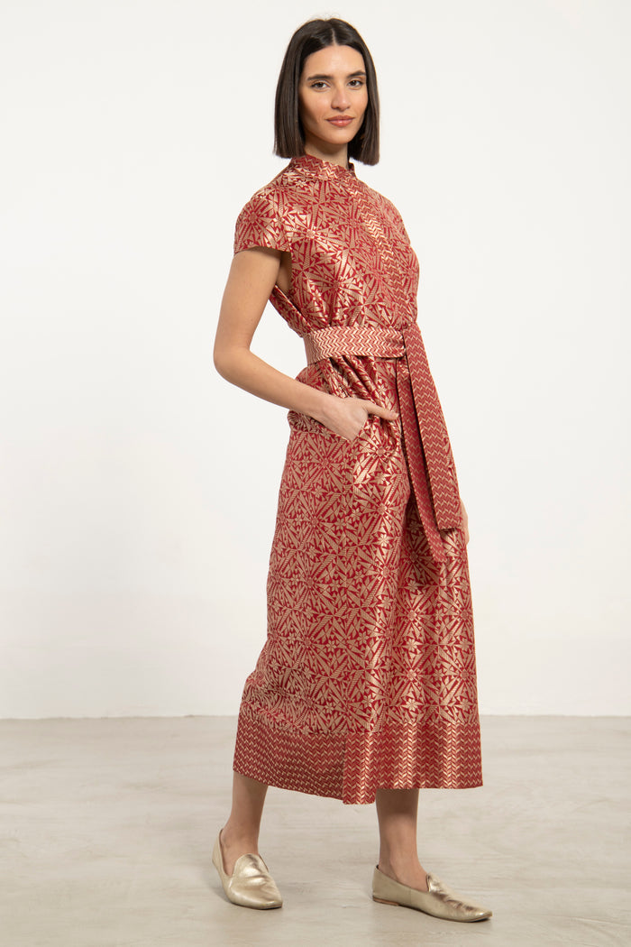 Anissa Silk Brocade Dress