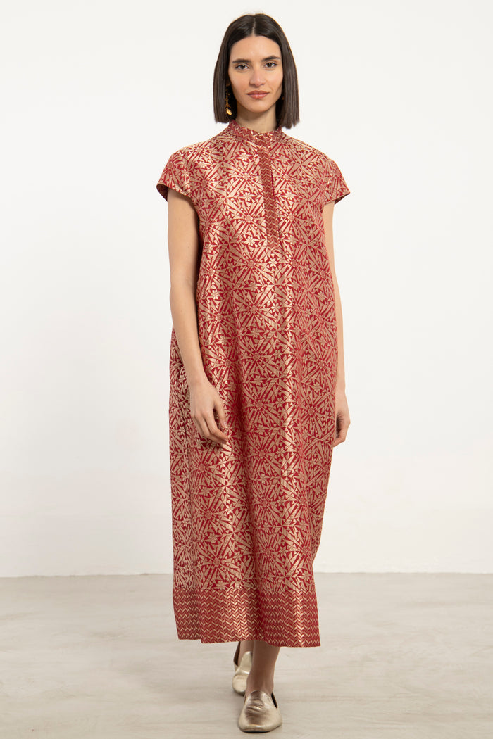 Anissa Silk Brocade Dress