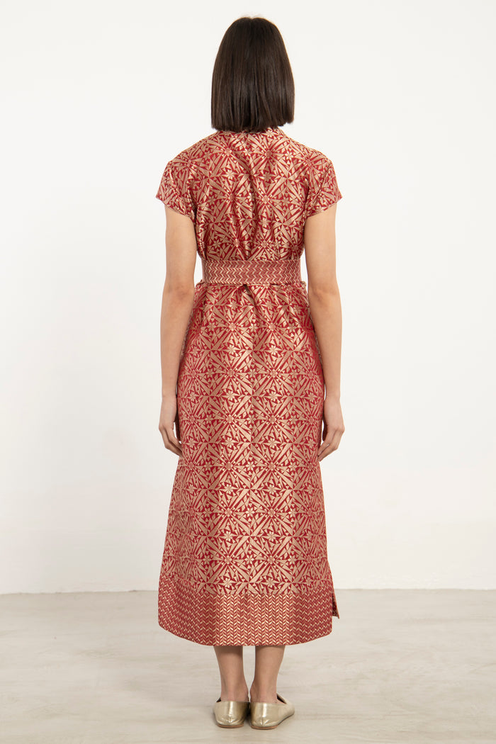 Anissa Silk Brocade Dress