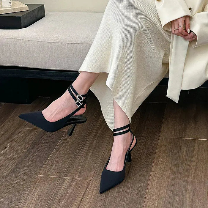 Rhinestone Buckle Strap heels fashionnsio