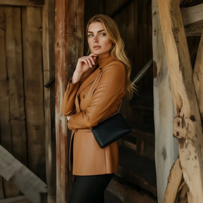 Aria Long Coat Tan - Nappa Leather