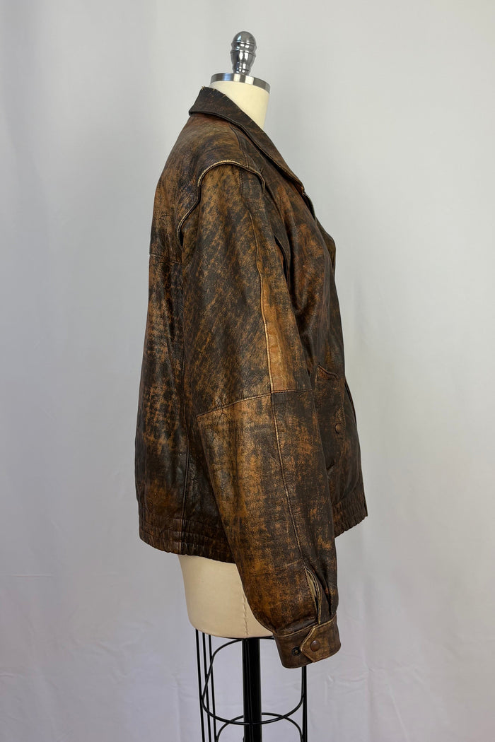 Arizona Flying Club Distressed leather flying bomber