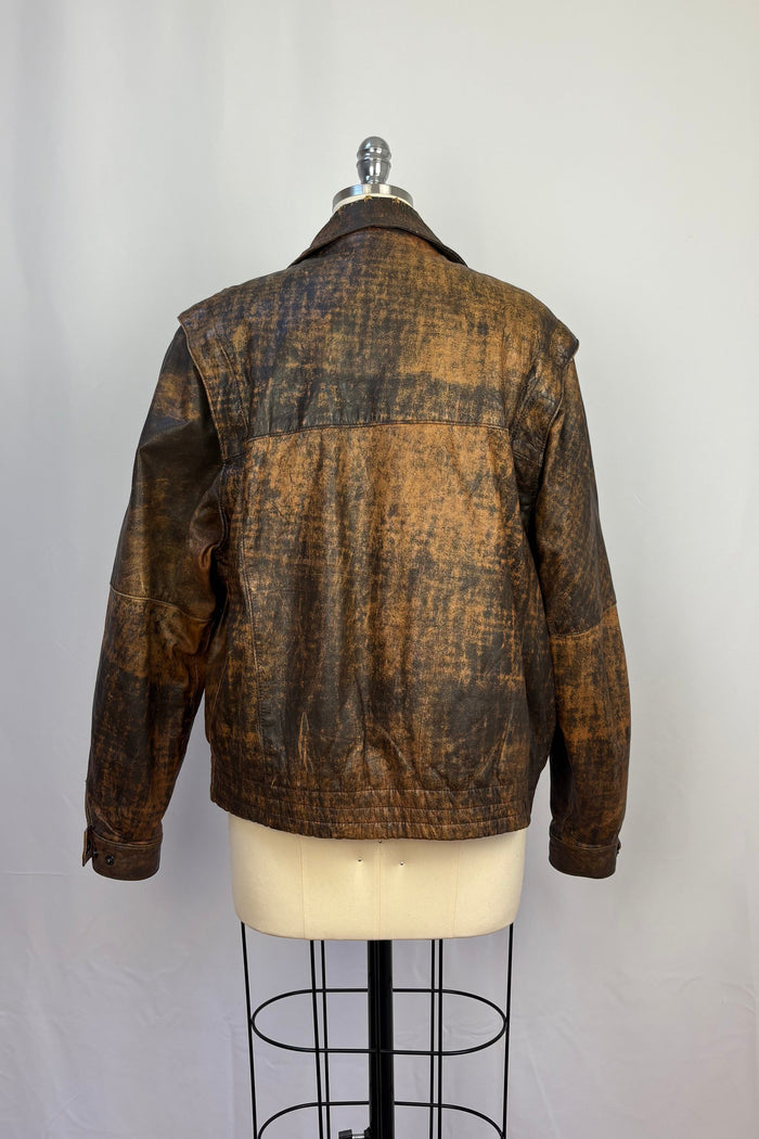 Arizona Flying Club Distressed leather flying bomber