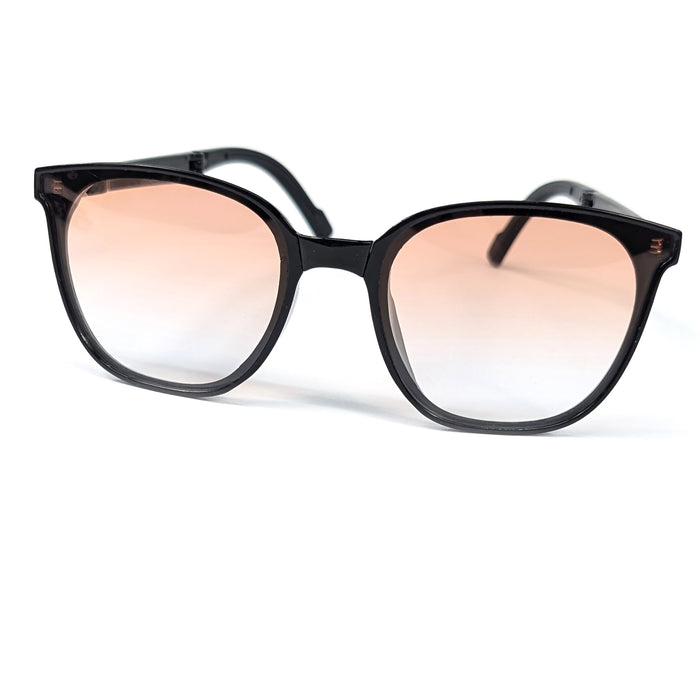 Astrae - Shiney Foldable Sunglasses (with Case & Cleaner) - Brown