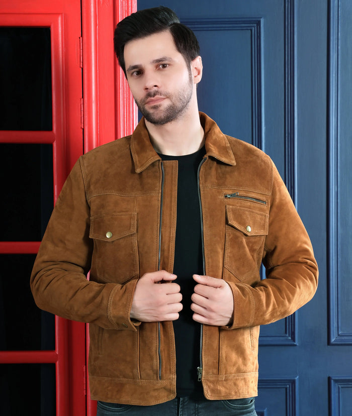 Atlas Jacket Tan - Nappa Suede