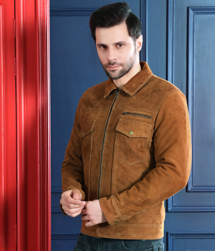 Atlas Jacket Tan - Nappa Suede