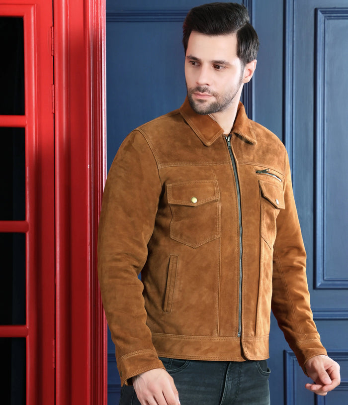 Atlas Jacket Tan - Nappa Suede