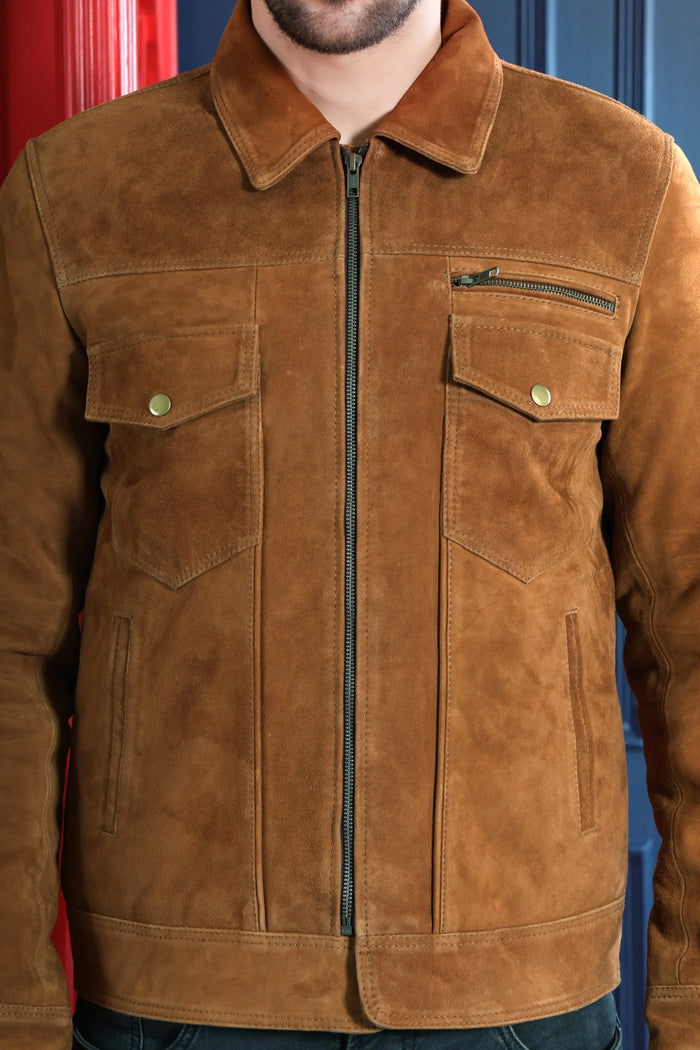 Atlas Jacket Tan - Nappa Suede