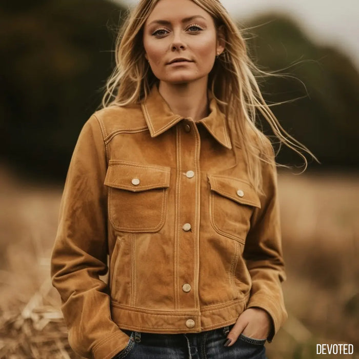 Ava Jacket Tan - Nappa Suede