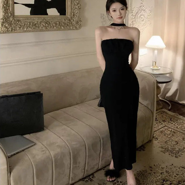 Black Bow Bodycon Dress fashionnsio